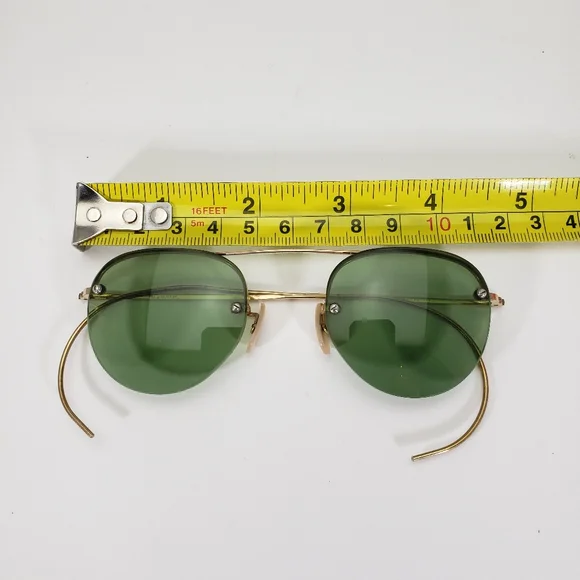 Vintage B&L Bausch & Lomb 12K Gold Filled Sunglasses Rimway Ful-Vue /w Case - Picture 10 of 11